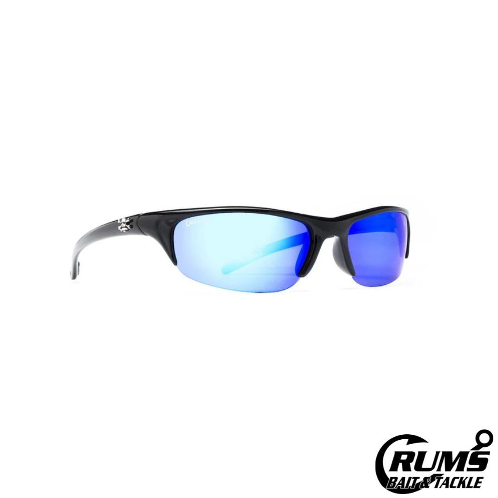 Calcutta PD1BM Perdido Sunglasses Shiny Black Frame/Blue Mirror Lens 66mm Lens