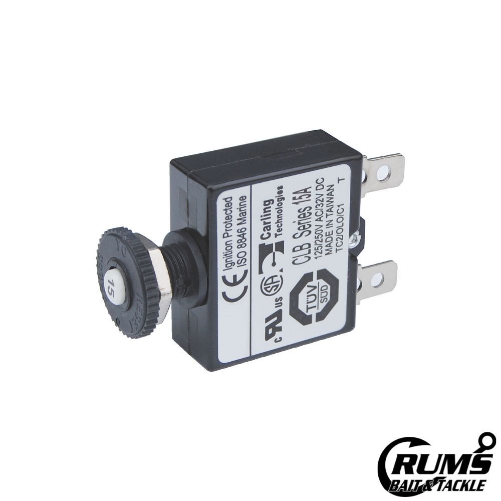 Push Button Reset Only Quick Connect Circuit Breaker - 15 Amps
