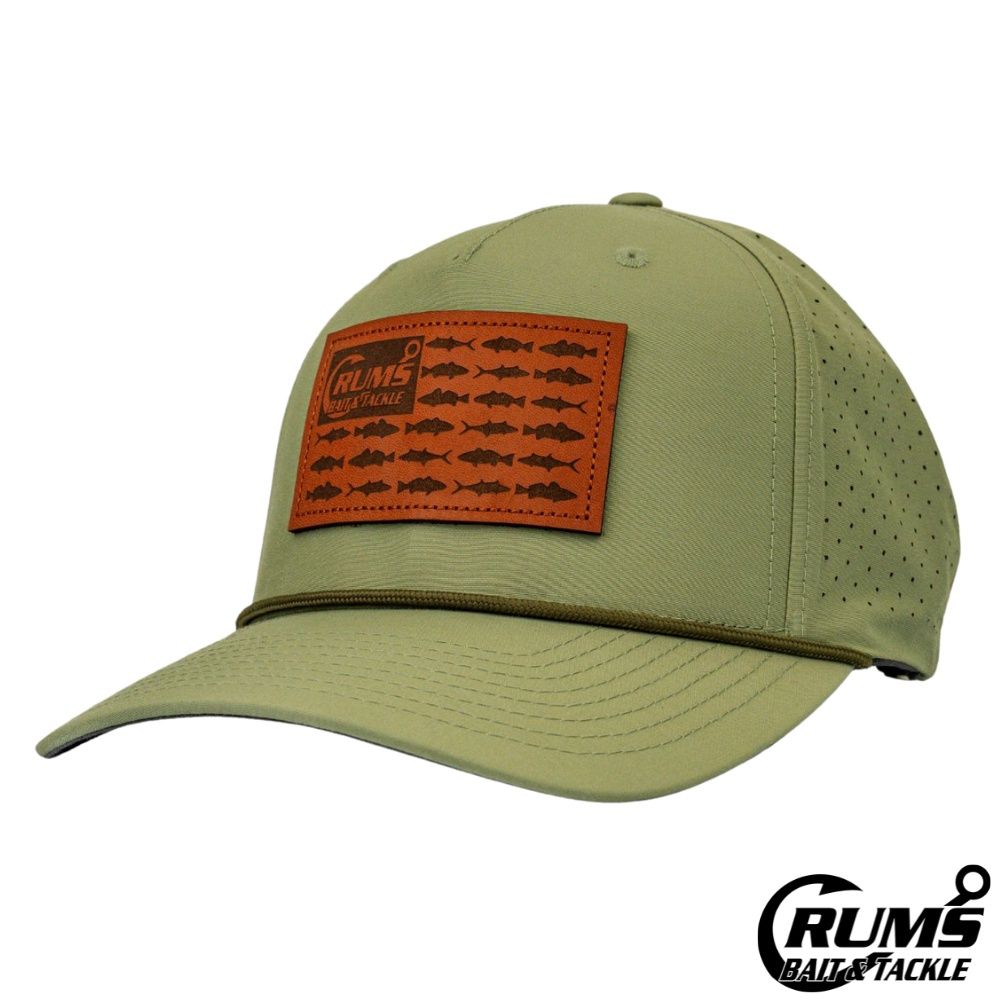 APPLIQUE-GENUINE LEATHER ETCHED FISH FLAG, COLOR: LIGHT OLIVE/OLIVE