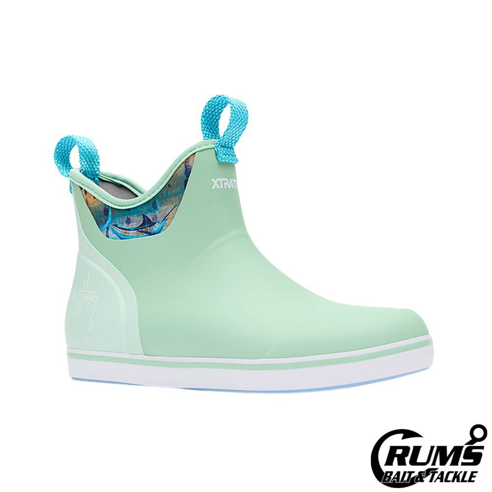 WOMENS 6 IN ANKLE DECK BOOT GUY HARVEY, COLOR: GREEN, Size: 7