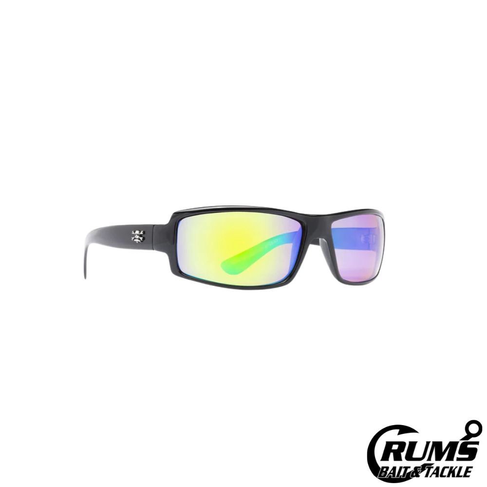 Calcutta WH1GM Whitehaven Sunglasses Shiny Black Frame/Green Mirror Lens 63mm Lens