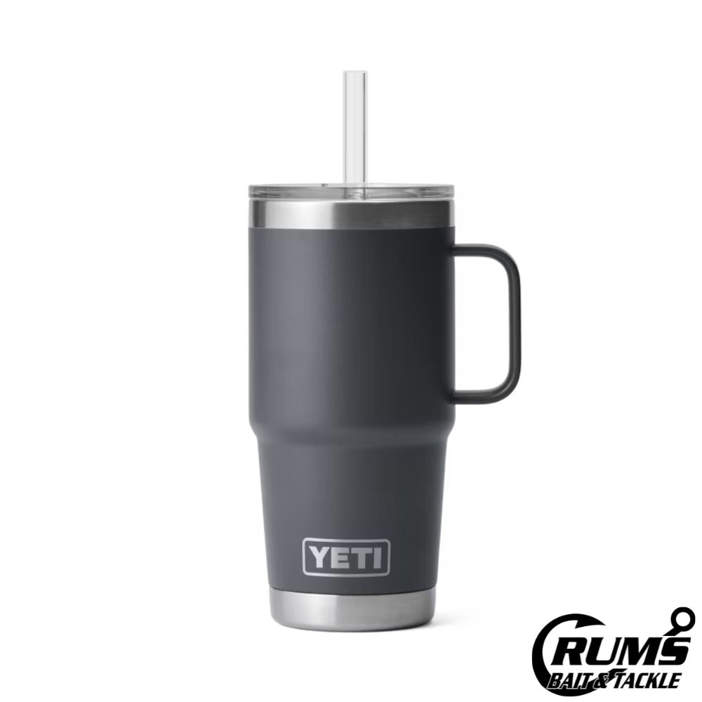 RAMBLER  STRAW MUG, COLOR: CHARCOAL, Size: 25 OZ