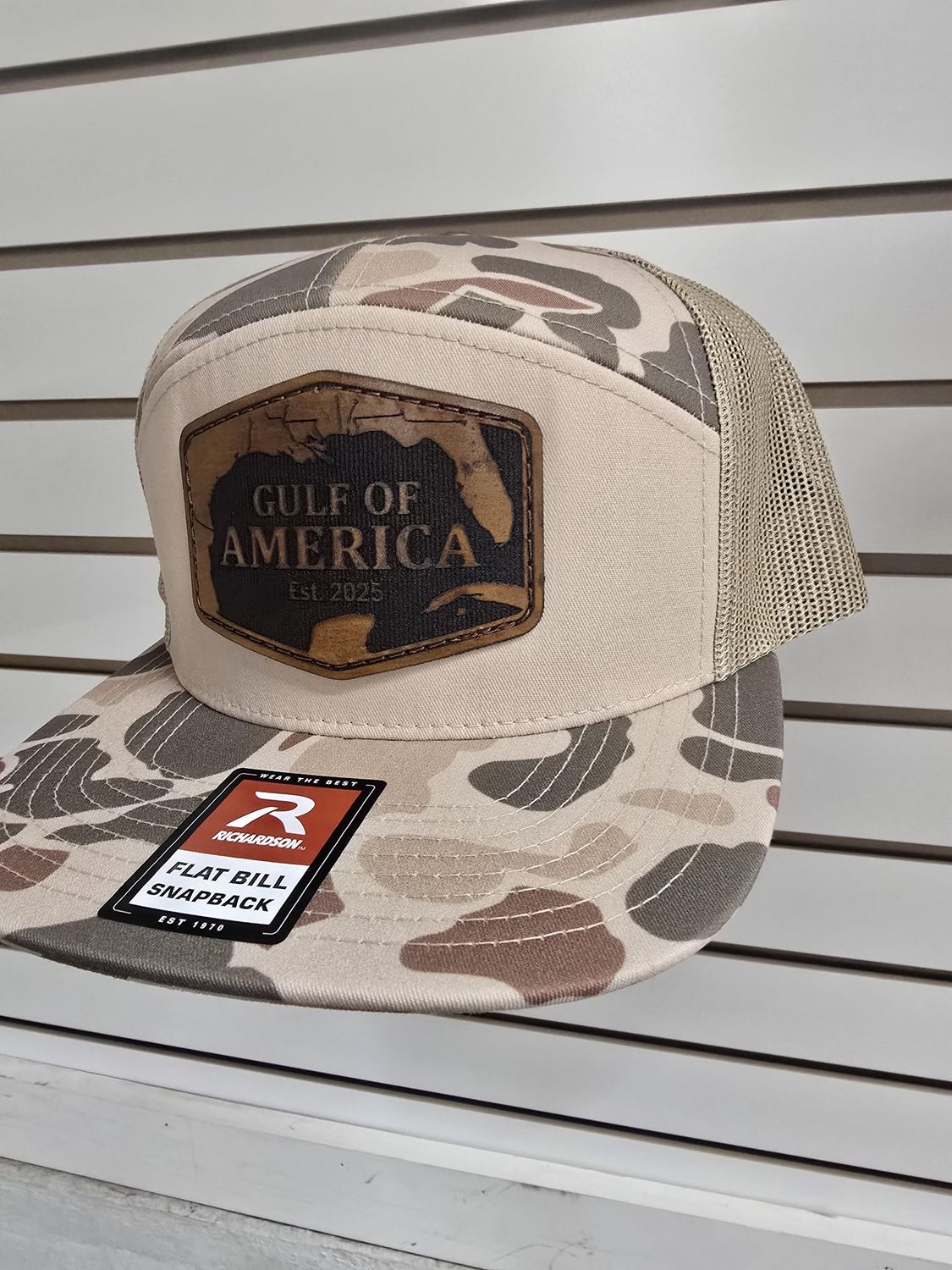 LEATHER PATCH, COLOR: HARVEST DUCK/SANDSTONE, PATCH: GULF OF AMERICA