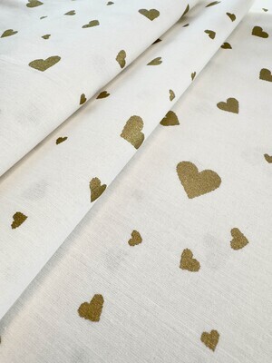 Ranforce white color with the gold hearts