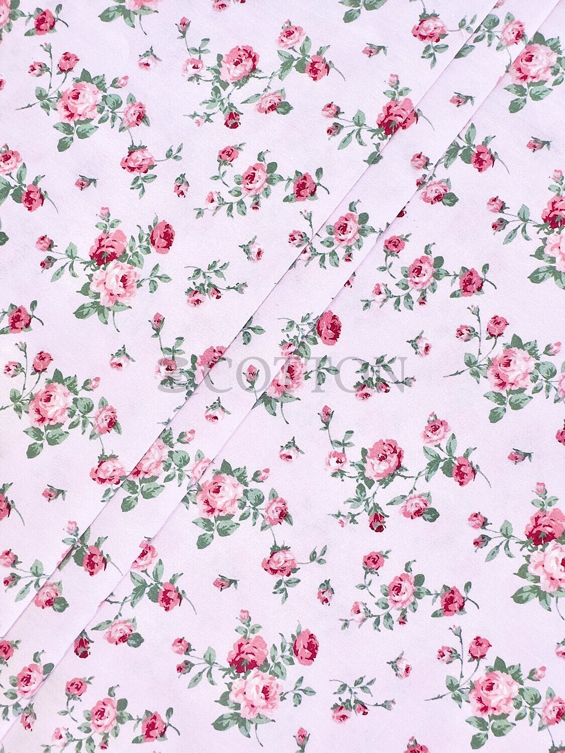 Mercerised Cotton Satin printed rosa light pink