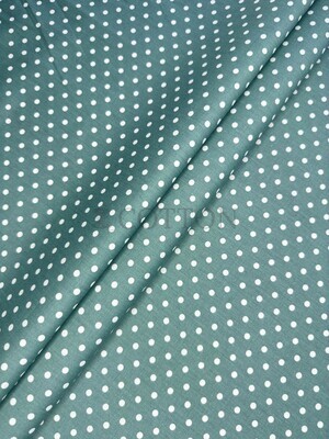 Mercerised Cotton Satin printed polka dot deep green