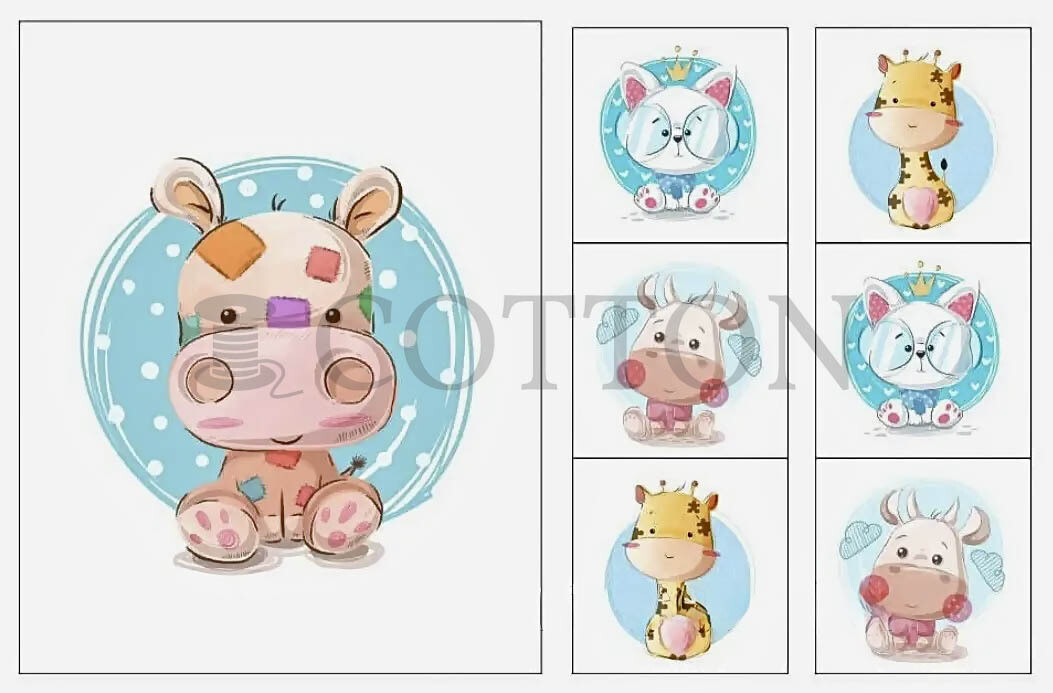 Fabric Set Printed 7 pcs