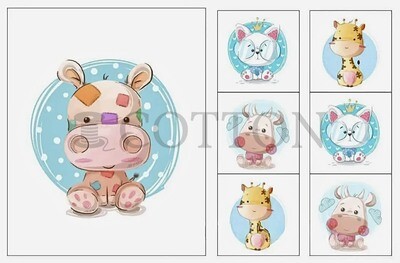 Fabric Set Printed 7 pcs