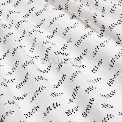 Muslin printed floral white