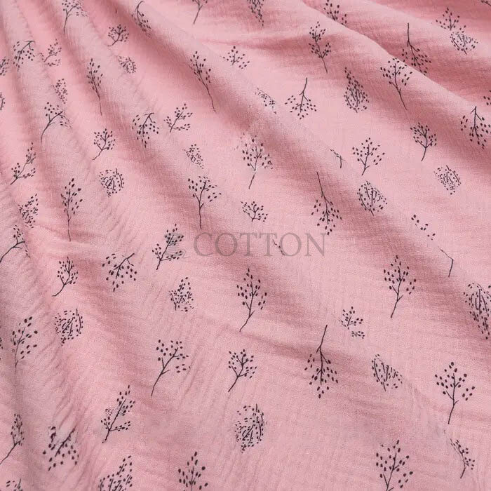 Muslin printed floral light pink