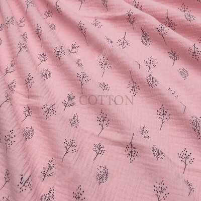 Muslin printed floral light pink