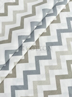 Ranforce cotton printed geometric patterns white