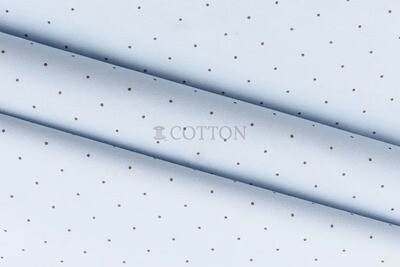Mercerised Cotton Satin printed brown polka dots light blue