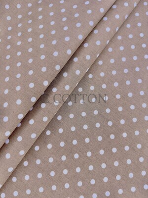 Ranforce cotton printed polka dots brown