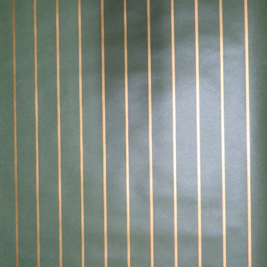 Sophisticated Clarence House Wallpaper in Dark Hunter Green w/Metallic Gold Stripe
