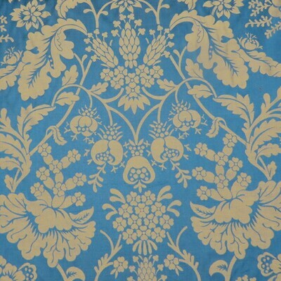4.5 yards Scalamandré Reversible Peacock Blue Damask Upholstery Drapery Fabric