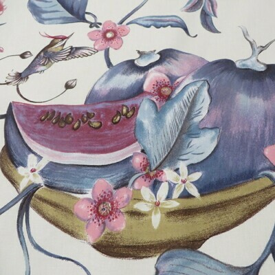 10 yds Fruit Floral Birds Gaston Y Daniella 100% Cotton Print Decorator Fabric