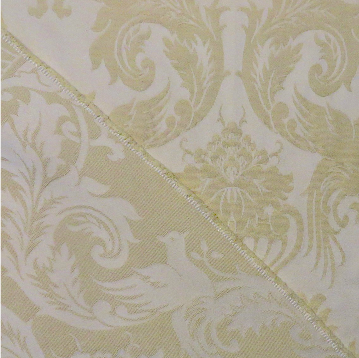 4 7/8 yds Reversible Jacquard Woven Birds Lt Neutral Designer Upholstery Fabric