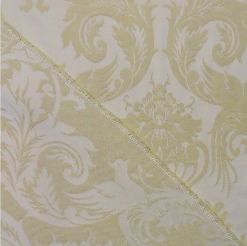 4 7/8 yds Reversible Jacquard Woven Birds Lt Neutral Designer Upholstery Fabric