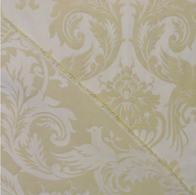 4 7/8 yds Reversible Jacquard Woven Birds Lt Neutral Designer Upholstery Fabric