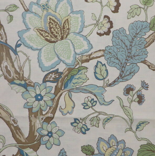 5 yards Kravet Jacobean Floral Print Linen/Cotton Drapery Upholstery Fabric
