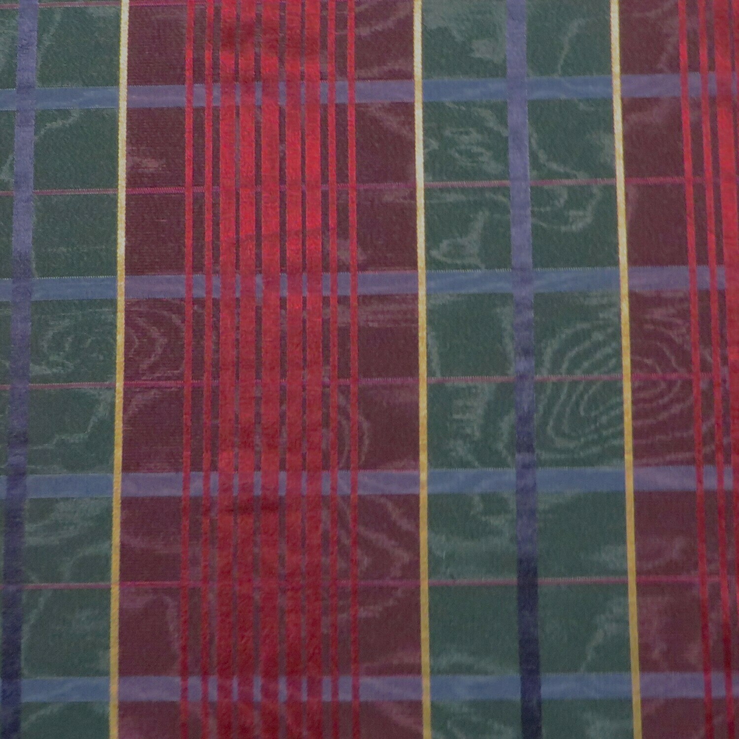 7 5/8 yds Ralph Lauren Jewel Tone Moiré Plaid Dual Purpose Decorator Fabric
