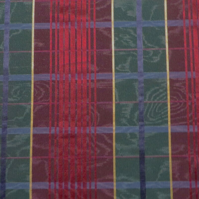 7 5/8 yds Ralph Lauren Jewel Tone Moiré Plaid Dual Purpose Decorator Fabric