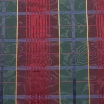 7 5/8 yds Ralph Lauren Jewel Tone Moiré Plaid Dual Purpose Decorator Fabric