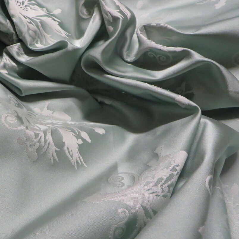 7 yards Brunschwig &amp; Fils Pale Aqua Silk Floral Silhouette Designer Fabric