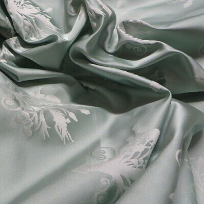 7 yards Brunschwig &amp; Fils Pale Aqua Silk Floral Silhouette Designer Fabric