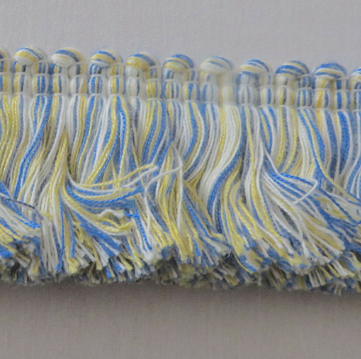 11 yards Kravet/Lee Jofa Blue Yellow White Decorator Brush Fringe