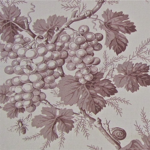 Swatch: Titley &amp; Marr Artistic Grapes Vineyards Insects Print Fabric