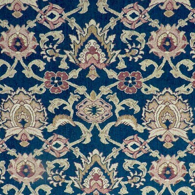 Striking Kravet Ikat Kilim Dk Blue Durable Chenille Upholstery Fabric