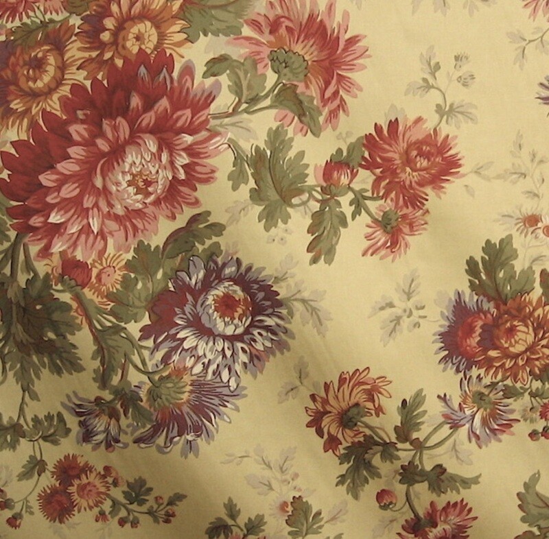 10 yds Kravet Couture Cameron 100% Cotton Sateen Floral Print Fabric