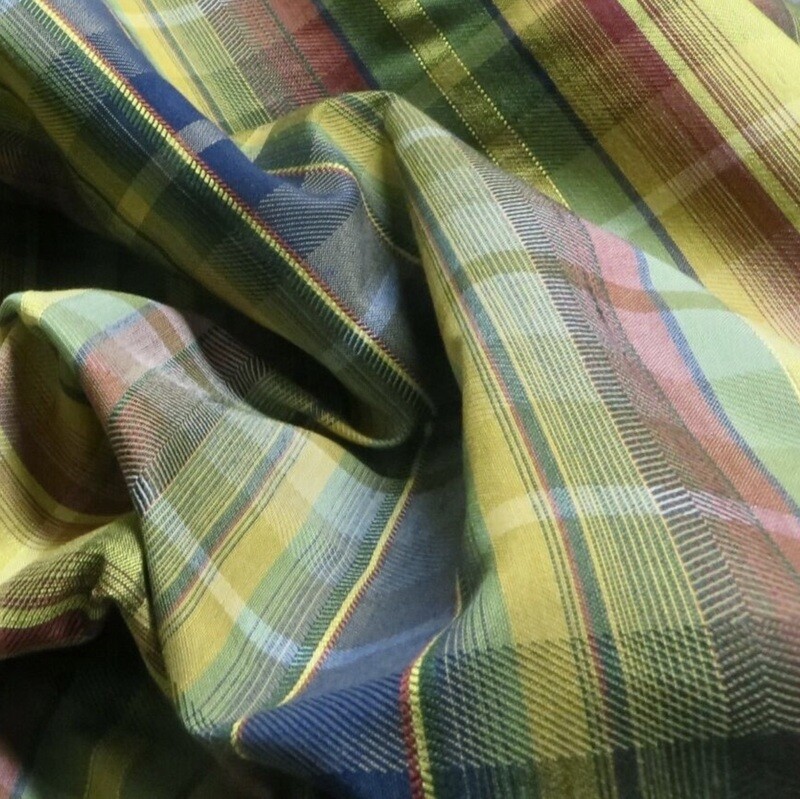 9.75 yards Woven Jewel Tone Multicolor Plaid Multi Purpose Upholstery Fabric