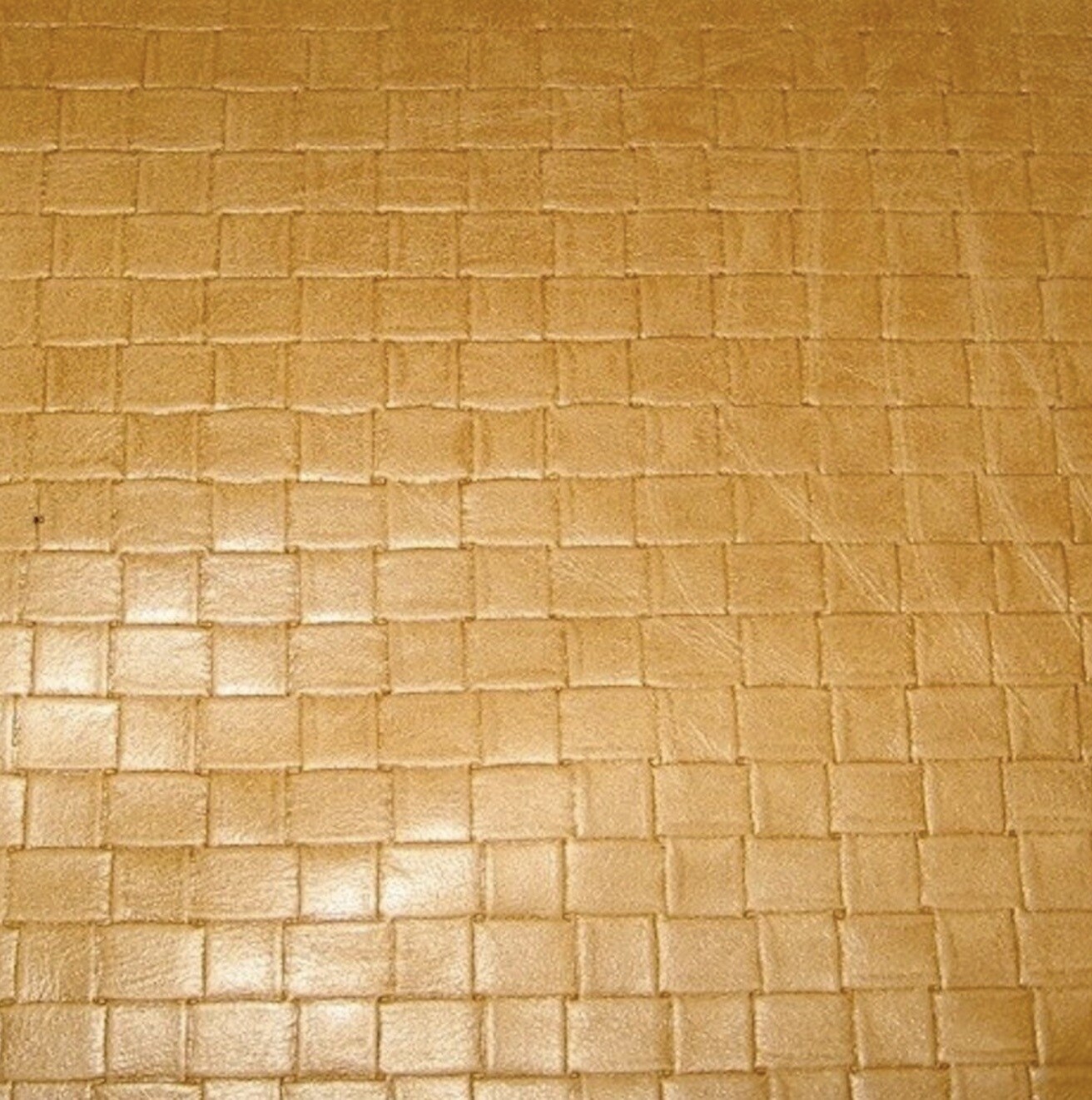 Supple Rich Woven Look Deeply Embossed Golden Caramel Leather 56 Sq Ft Lg Hide