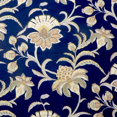 5 3/8 yds Jacobean Black Gold Sage Floral Print Multi Purpose Fabric
