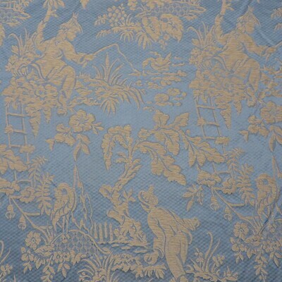 7 7/8 yards Blue with Beige Chinoiserie Damask Multi Purpose Fabric