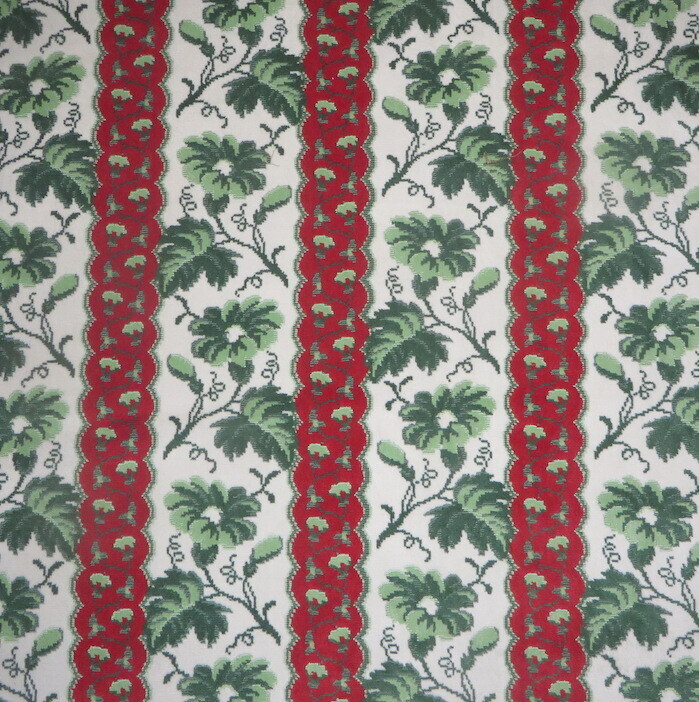 2 yds Rare Scalamandre Epingle Velvet Textured Floral Stripe Upholstery Fabric