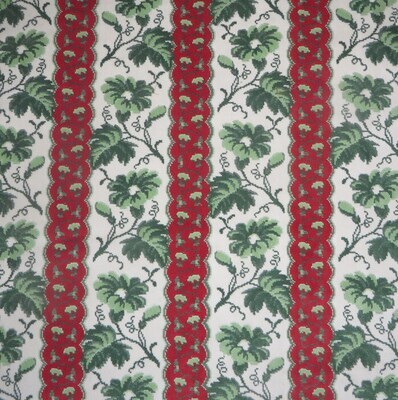 2 yds Rare Scalamandre Epingle Velvet Textured Floral Stripe Upholstery Fabric