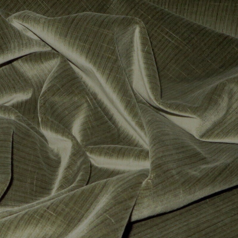 6+ yards Lee Jofa Olive and Sage Green Striated Velvet Upholstery Fabric