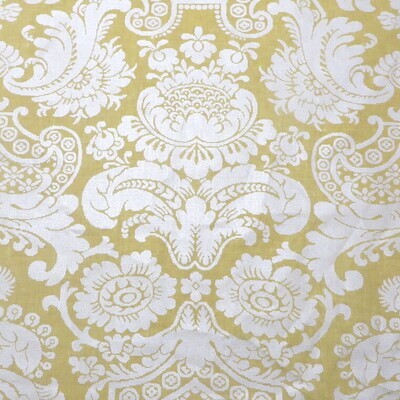 5 3/8 yards Lee Behren Silks Pearl on Yellow Gold Damask Hand Print