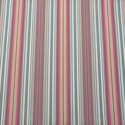 10.5 yds Rose, Green, Beige Woven Textured Stripe Upholstery Fabric