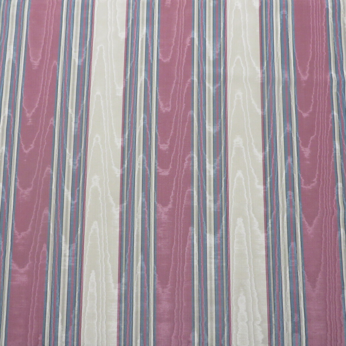 6.25 yds Silky Rose Green Beige Moire Satin Stripe Multi Purpose Fabric