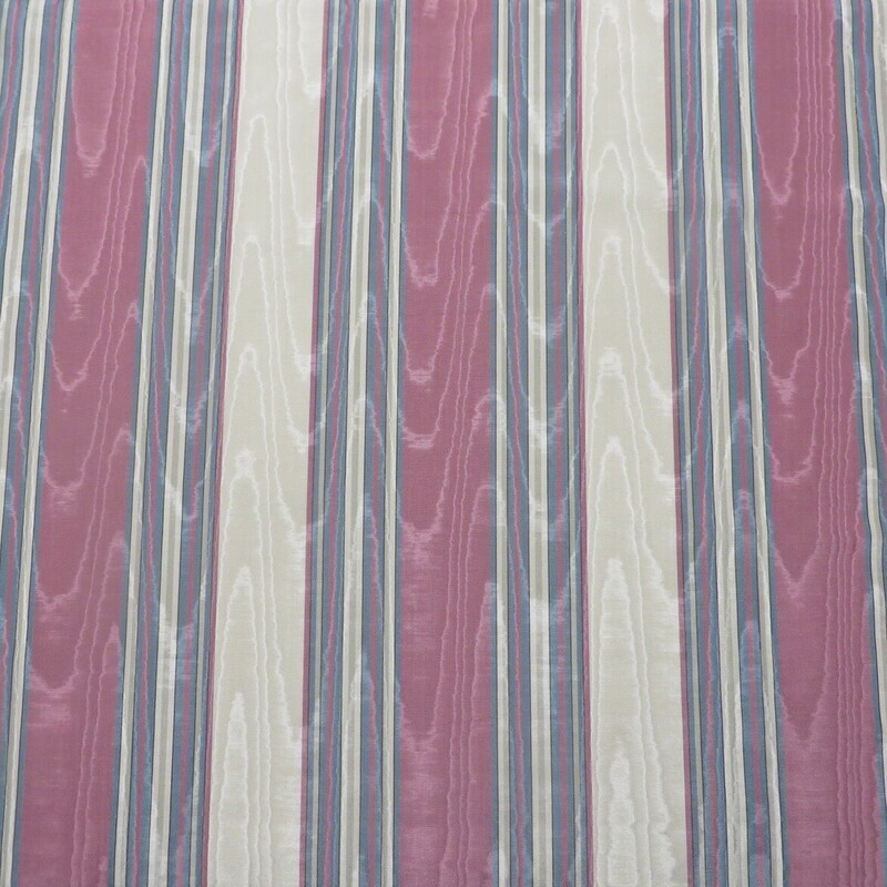 6.25 yds Silky Rose Green Beige Moire Satin Stripe Multi Purpose Fabric