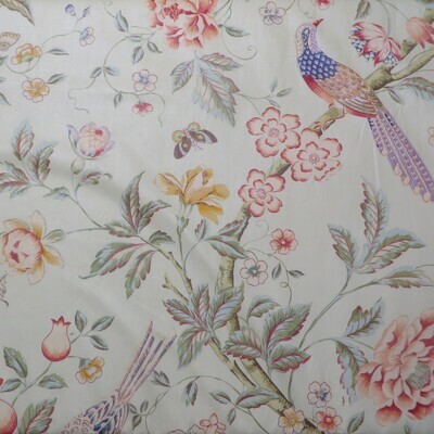 8 7/8 yds Lee Jofa Palace Garden Chinoise Floral Birds 100% Cotton Print Fabric