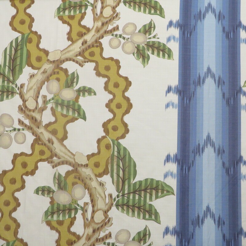 6 1/3 yds Brunschwig &amp; Fils New Vintage Josselin Linen Cotton Handprint