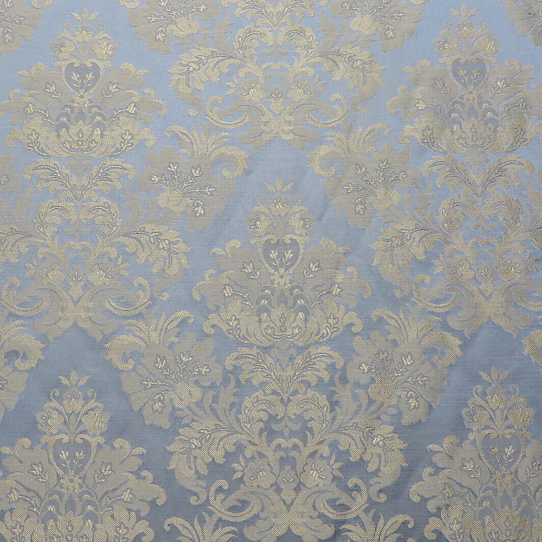 13.5 Yards (x 2 available) Scalamandré Highly Detailed Blue Damask Fabric