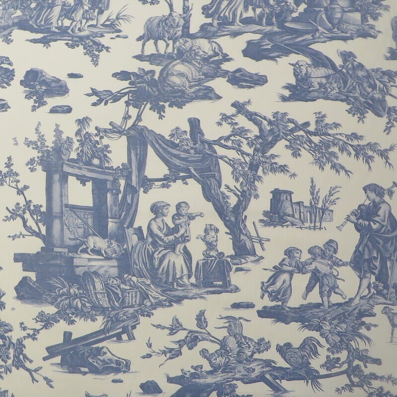 11 yards Epic Lee Jofa Chris Moore Blue &quot;L&#39;offrande a l&#39;Amour&quot; Toile Fabric