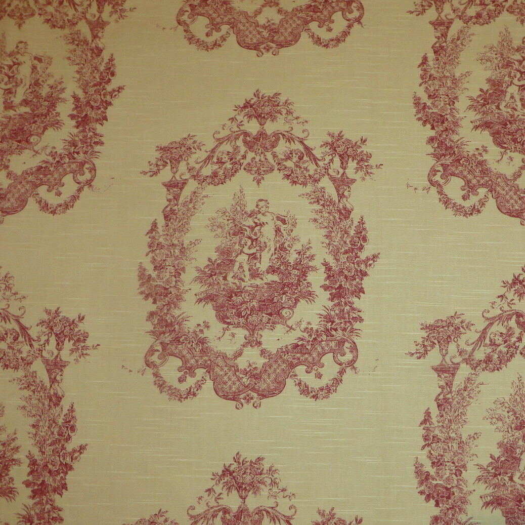 7.375 yards Victorian Cherubic Floral Toile Multi Purpose Fabric